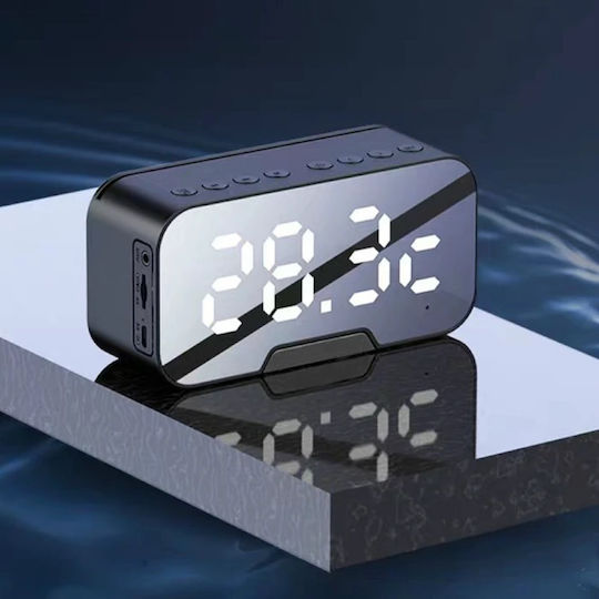 Kimiso K10 Tischuhr Digital LED mit Wecker & Tischradio Schwarz
