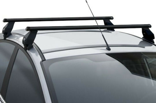 Menabo Metallic Roof Bars 112cm for Audi S3 4D for Cars with Factory Roof Bars Set with Roof Rack Legs Black