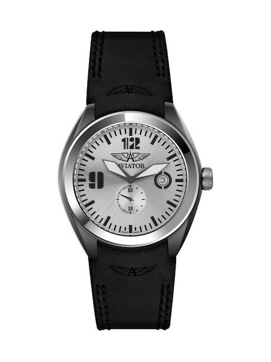 Aviator Ρολόι Μπαταρίας με Δερμάτινο Λουράκι Aviator Ρολόι Μπαταρίας με Δερμάτινο Λουράκι