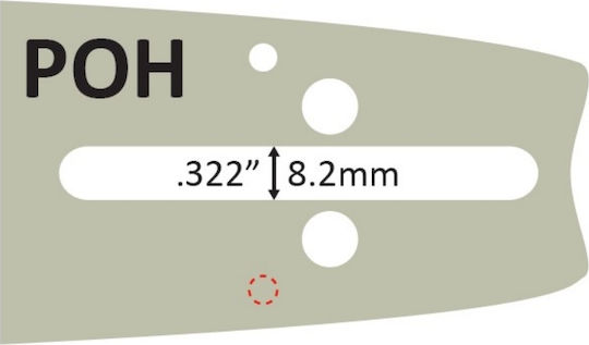 Nakayama POH16-50NR Λάμα Αλυσοπρίονου 40cm (16") για Αλυσίδα με Βήμα 3/8"LP, Πάχος Οδηγών .050"-1.3mm & Αριθμό Οδηγών 57Ε