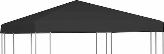 vidaXL Acoperiș Pentru Foișor 270gr/m² Negru Cu Acoperire PVC 3x3m