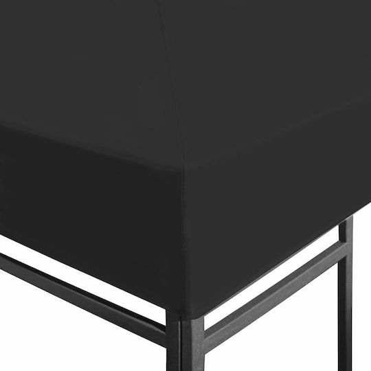 vidaXL Acoperiș Pentru Foișor 270gr/m² Negru Cu Acoperire PVC 3x3m