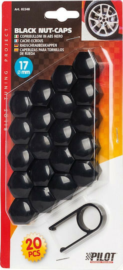 Lampa Bolt Caps /17mm Plastic Black Short Lug Nuts ABS 20pcs M17x17mm for Key No 17 20pcs
