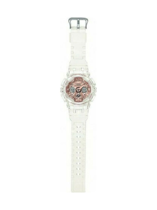 Casio G-shock Ψηφιακό Γυναικείο Ρολόι Μπαταρίας με Λευκό Καουτσούκ Λουράκι