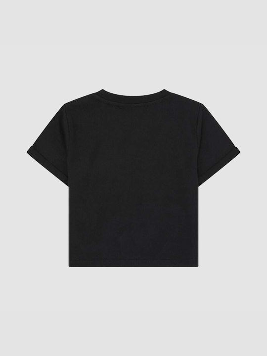 Ellesse Crop Top pentru copii Cu mâneci scurte Negru Nicky