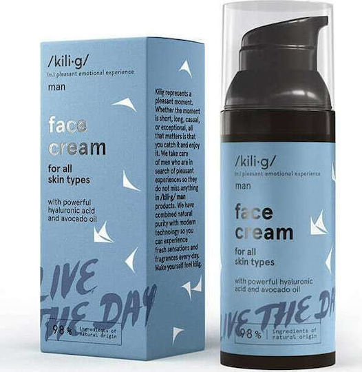 kili⋅g Creme de fata hidratantă pentru bărbați de zi cu acid hialuronic 50ml