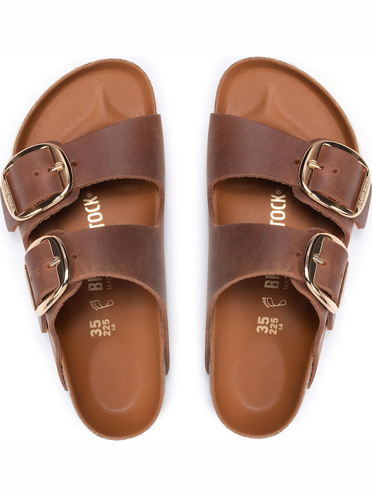 Arizona Big Buckle Oiled Leather Women's Sandals Brown Regular Fit