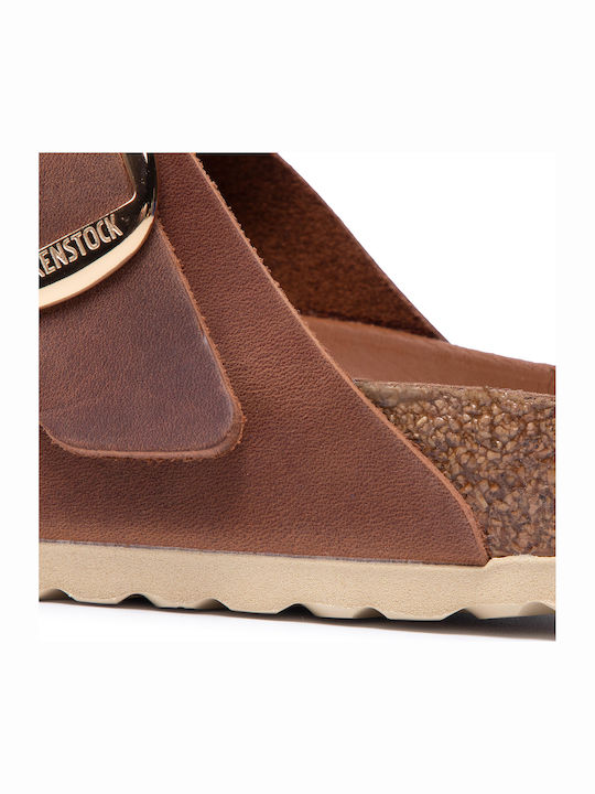 Arizona Big Buckle Oiled Leather Women's Sandals Brown Regular Fit