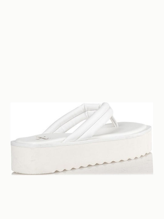 Women's Flat Sandals Flatforms in White Color