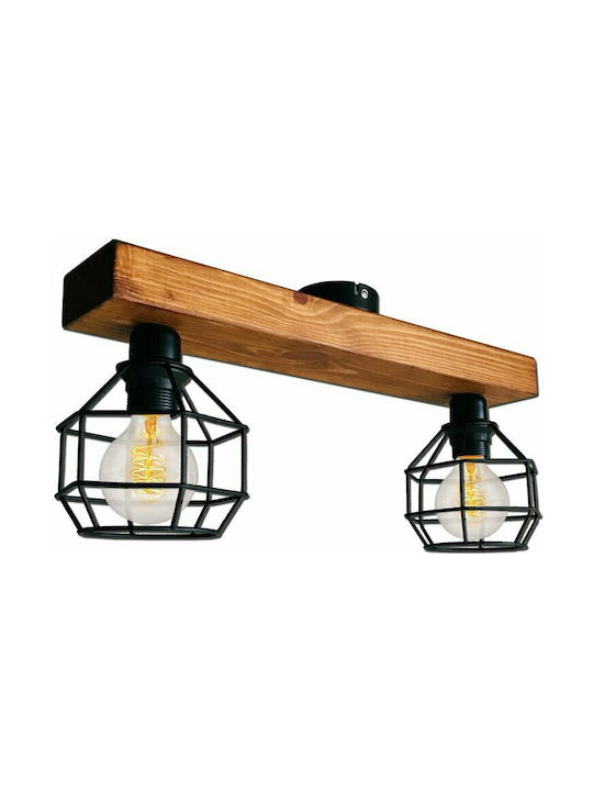 Lampadari Vintage Wooden Ceiling Light Brown