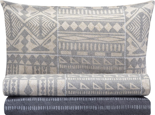 Beauty Home Duvet Cover Set Cotton Queen with 2 Pillowcases 230x250 1963 Grey