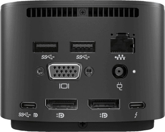 HP G2 Thunderbolt 3 Docking Station with DisplayPort 4K PD Ethernet and Support for 2 Monitors Black