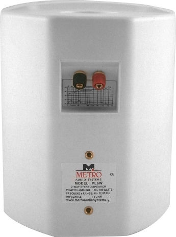 Metro PL6 Пасивен Епитихиен Високоговорител 75W Брой 21.5x17.5x28см Бял
