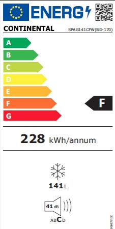 Continental Edison SPAG141CFW Фризер Ракла 141лт
