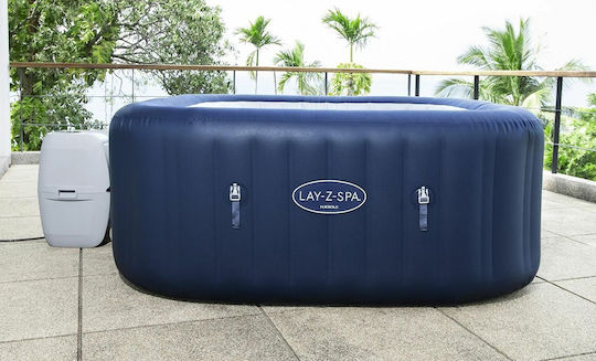 Lay-Z-Spa Hawaii AirJet Square Swimming Pool 795L Inflatable with Hydromassage 180x180x71cm Blue
