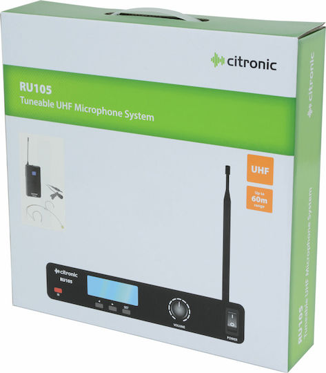 Citronic RU105-N Σετ Ασύρματο Δυναμικό Μικρόφωνο Πέτου, Clip On για Φωνητικά