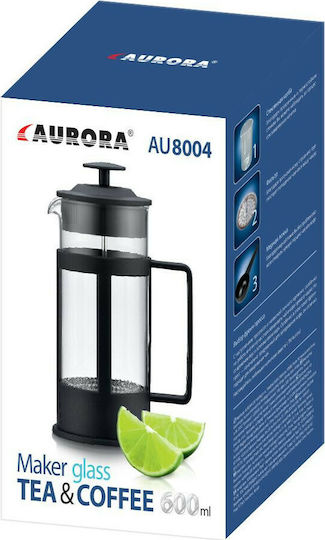 Aurora AU8004 French Press Coffee Maker Black 600ml