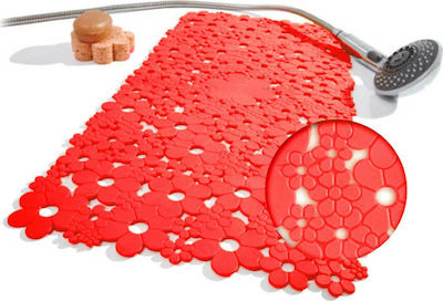 Dimitracas Octopus Fiore Bathtub Mat with Suction Cups Red 34x74cm