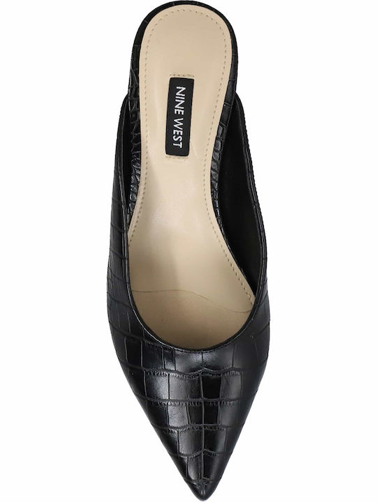 Angle3 Mules mit Dünn Hoch Absatz in Schwarz Farbe