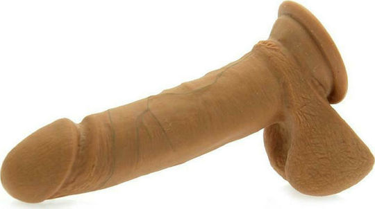 Doc Johnson Noches Latinas Ultraskyn Dildo realist cu Testicule și Ventuză Maro 15cm