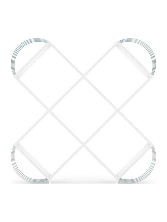 Βιβλιοθήκη Case Λευκό / Χρώμιο 120x25x120εκ.