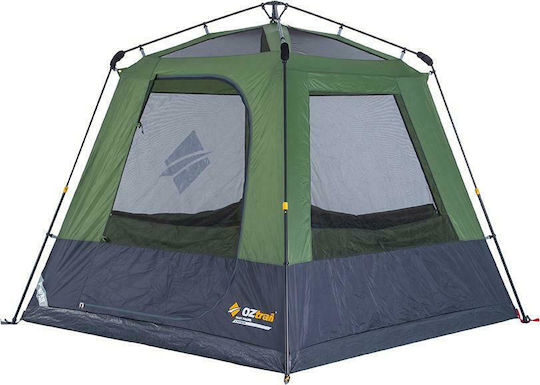 OZtrail Fast Frame 4 Automatic Camping Tent Cabin Green with Double Cloth 3 Seasons for 4 People 240x220x195cm