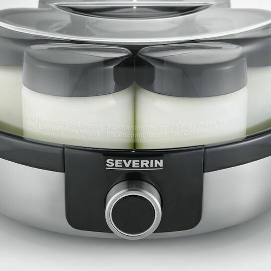 Severin JG 3521 Fabricant de iaurt cu borcane și ecran digital 1.05lt Argintiu 13W