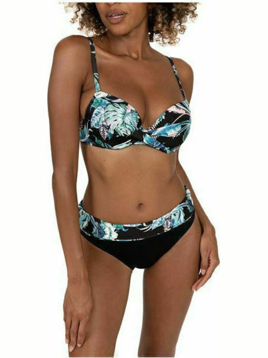 Marafa Bikini Slip Hohe Taille Schwarz