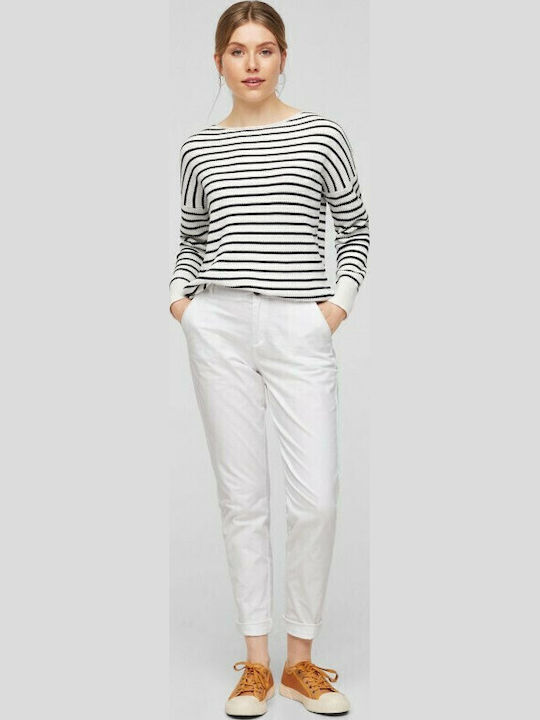 Women's Fabric Trousers Regular Fit White