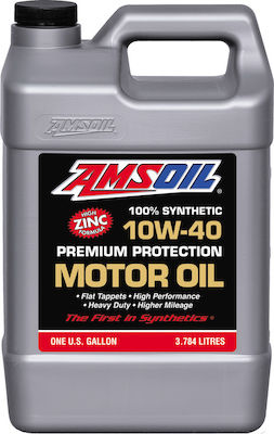 Amsoil Συνθετικό Λάδι Αυτοκινήτου High Zinc Formula 100% Synthetic 10W-40 3.784lt