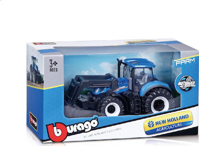 Bburago Tractor Tractor Agricol cu Încărcător Frontal Albastru pentru 3++ Ani