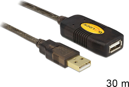 DeLock USB 2.0 Cable USB-A female - USB-A female Μαύρο 30m 83453