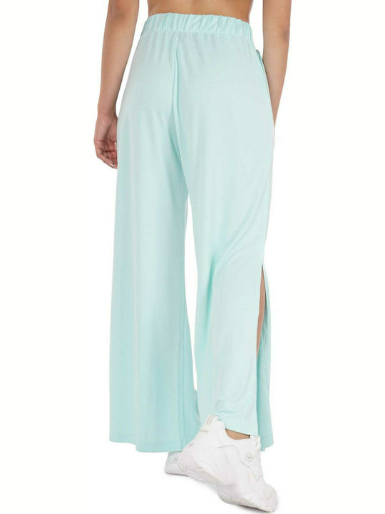 Superdry Γυναικεία Ψηλόμεση Υφασμάτινη Παντελόνα με Λάστιχο σε Γαλάζιο Χρώμα