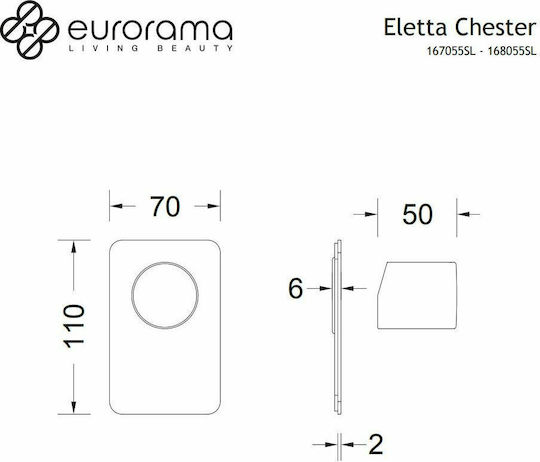 Eurorama Eletta Chester за душ кабина 1 Изход Gold Brushed