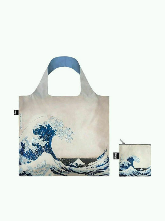 Loqi Hokusai Υφασμάτινη Τσάντα για Ψώνια σε Λευκό χρώμα