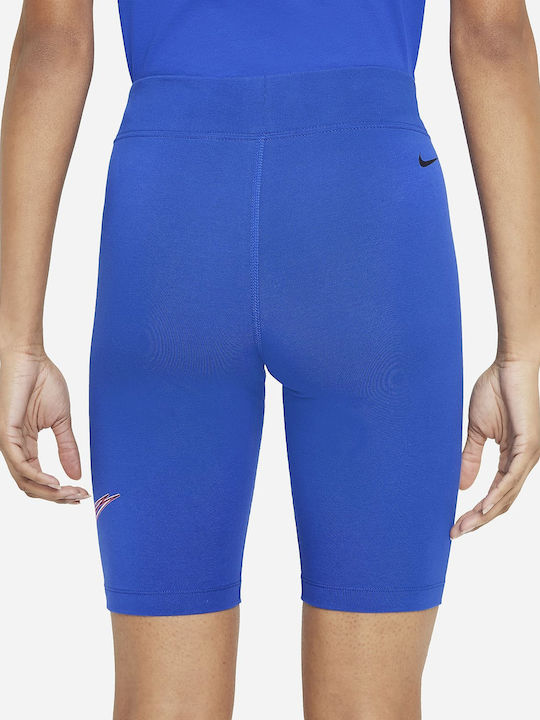 Sportswear Training Γυναικείο Ποδηλατικό Κολάν Ψηλόμεσο Μπλε