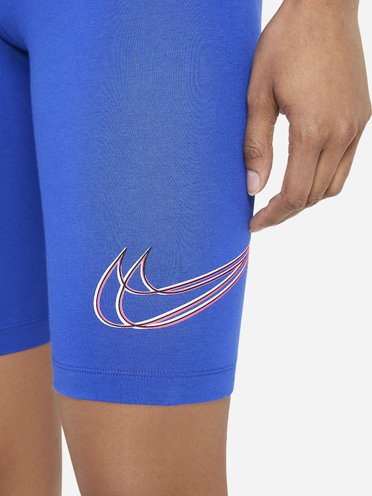 Sportswear Training Γυναικείο Ποδηλατικό Κολάν Ψηλόμεσο Μπλε