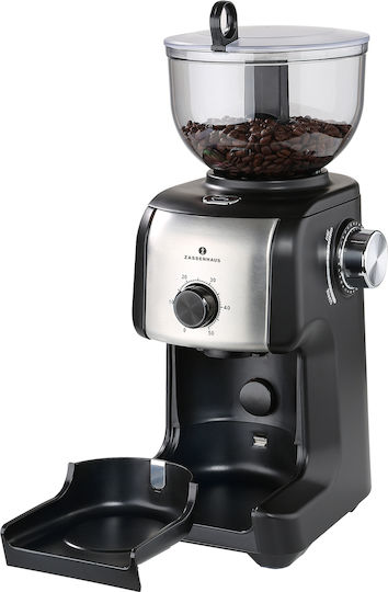 Zassenhaus Arabica Electric Coffee Grinder Electric Coffee Grinder 110W with Grain Capacity 450g and 16 Grind Levels Black