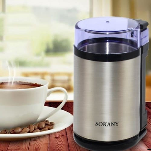 Sokany SM-3001S Elektrischer Kaffeemühle 180W mit einer Kapazität von 75gr Silber