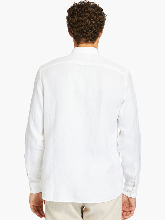 Mill Long-sleeved Linen Shirt White