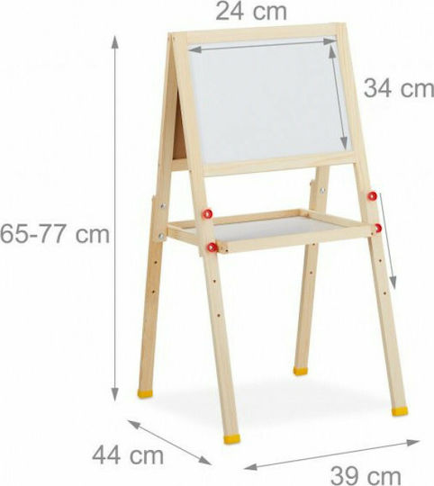 Relaxdays Tablă Markerboard / Tablă Neagră Față și Spate Tablă de Scris pentru Copii și Suporturi pentru Desenat 34x24cm