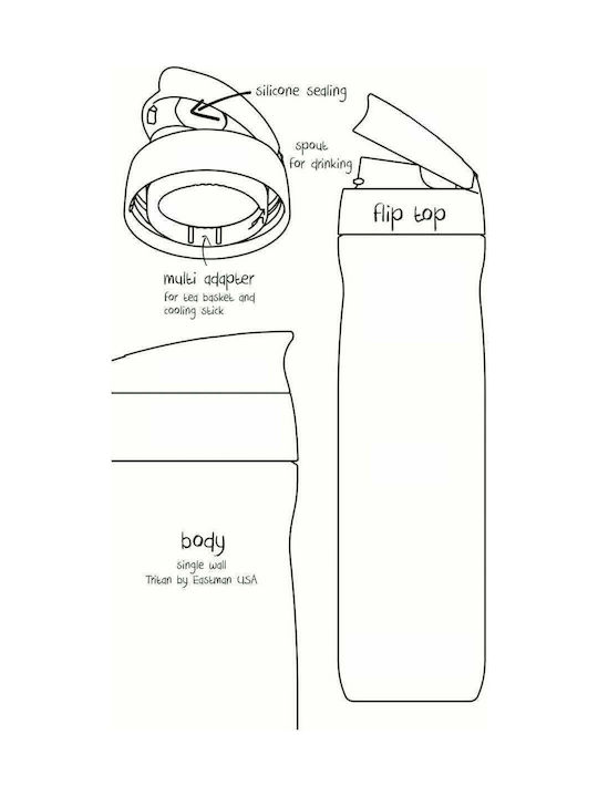 Timolino Omni Tritan Hydration Bottle Venti Πλαστικό Παγούρι 600ml Μωβ