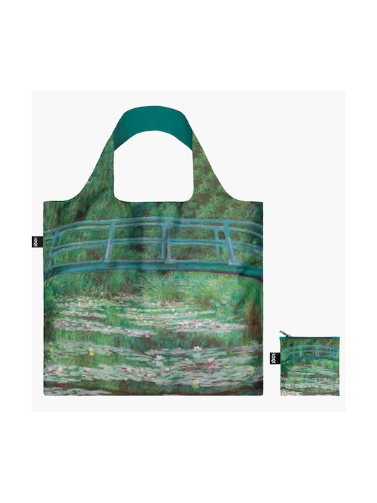 Loqi Claude Monet Japanese Footbridge Fabric Shopping Bag Green