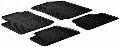 Lampa Set of Front and Rear Mats Tray Type 4pcs from Rubber for Citroen C3 Black