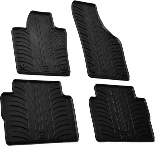 Lampa Set of Front and Rear Mats 4pcs Tray Type for Volkswagen Sharan Black