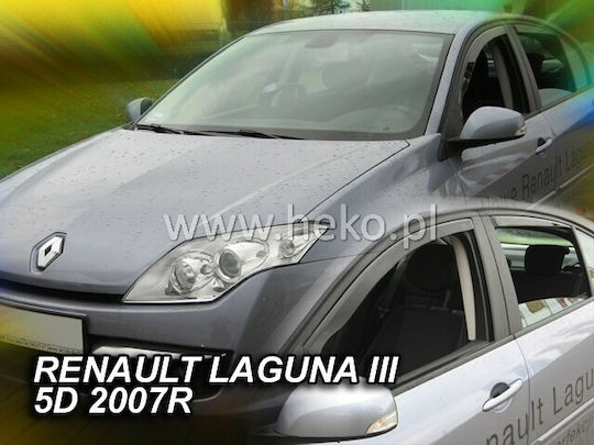 Heko Σετ Ανεμοθραύστες Αυτοκινήτου Μπροστινοί και Πίσω Σκούρο Φιμέ για Renault Laguna 4τμχ