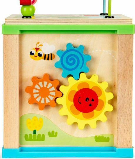Ecotoys Играчка за сортиране на форми Образователен Детски Куб & Табло за Сортиране от дърво за 36++ месеца