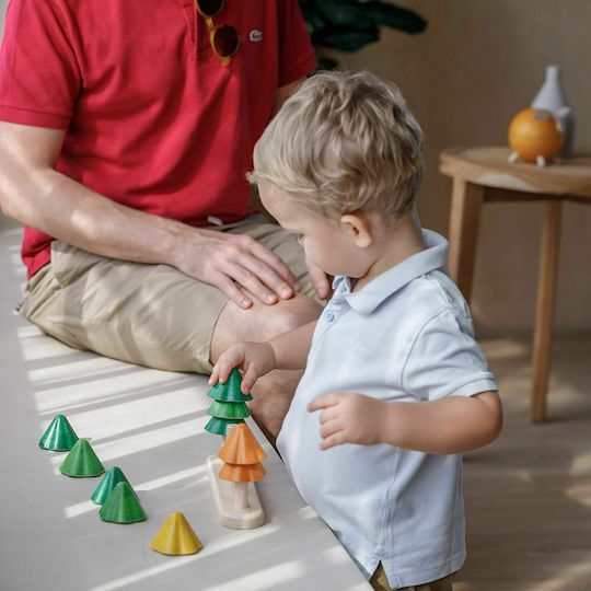 Plan Toys Παιχνίδι Στοίβαξης Δεντράκια Ταξινόμησης από Ξύλο για 18+ Μηνών