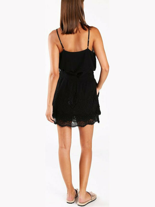 Superdry Amanda Ψηλόμεση Mini Φούστα σε Μαύρο χρώμα
