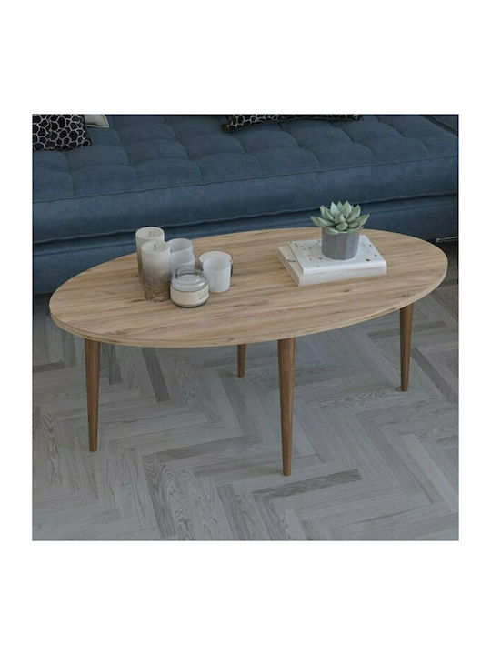 Barton Oval Wooden Coffee Table Walnut L91xW45xH40cm